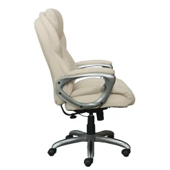 Office Chairs*Serta Works My Fit Ergonomic Bonded Leather Swivel Executive Chair, Ivory (48098A)