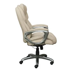 Office Chairs*Serta Works My Fit Ergonomic Bonded Leather Swivel Executive Chair, Ivory (48097A)