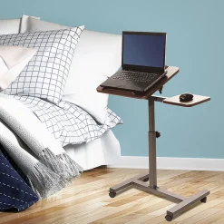 Standing Desks*Seville Classics Airlift 40"H Tilting Sit-Stand Computer Desk Cart with Mouse Pad Table, Walnut (WEB234)