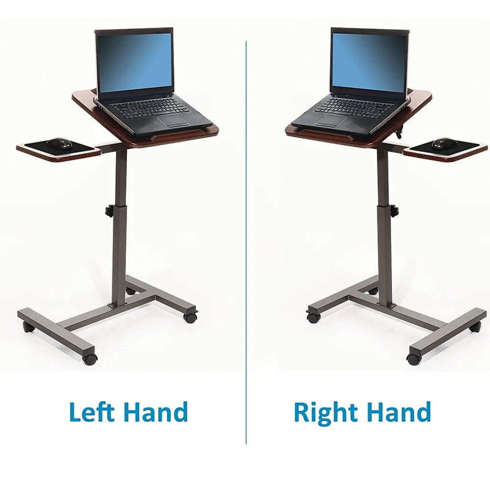 Standing Desks*Seville Classics Airlift 40"H Tilting Sit-Stand Computer Desk Cart with Mouse Pad Table, Walnut (WEB234)