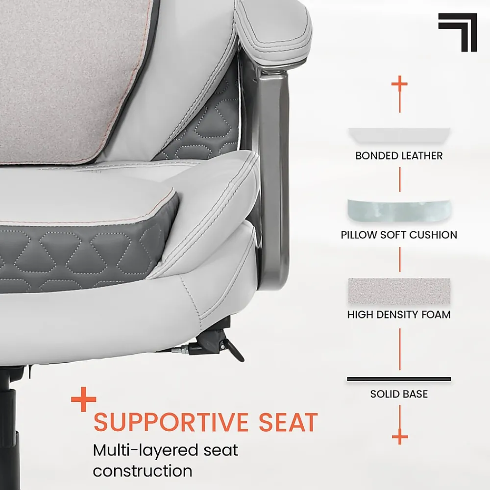 Ergonomic Chairs*Sharper Image S-600 Active Lumbar Ergonomic Bonded Leather Swivel Executive Massage Chair, (60098-OWHT) Off-White