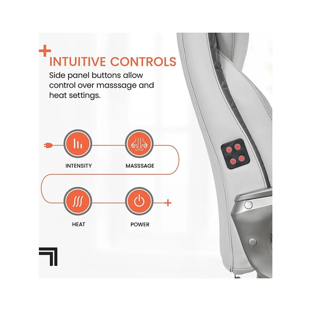 Ergonomic Chairs*Sharper Image S-600 Active Lumbar Ergonomic Bonded Leather Swivel Executive Massage Chair, (60098-OWHT) Off-White