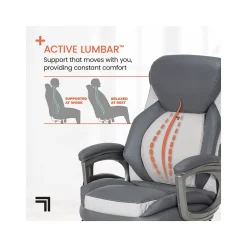 Ergonomic Chairs*Sharper Image S-600 Active Lumbar Ergonomic Bonded Leather Swivel Executive Massage Chair, (60098-GRY) Gray