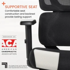 Office Chairs*Sharper Image S850 Ergonomic Mesh Swivel Massage with Heat Executive Task Chair with Footrest, Black (60106-BLK)