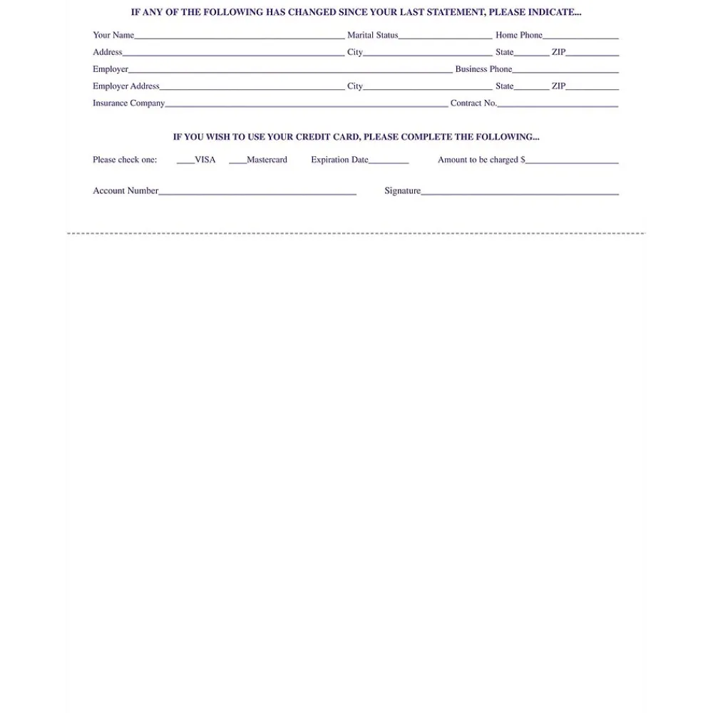 Business Forms*Medical Arts Press Solid Color Laser Statements, Style A, with Credit Card Information, Purple