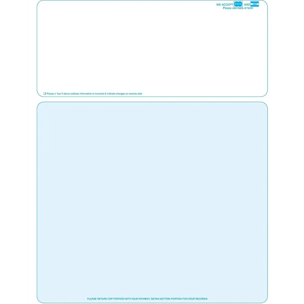 Business Forms*Medical Arts Press Solid Color Laser Statements, Style B, with Credit Card Information, Teal