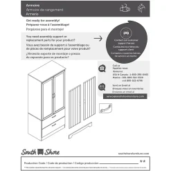 Storage Cabinets*South Shore Acapella Wardrobe Armoire, Pure Black (5370038)