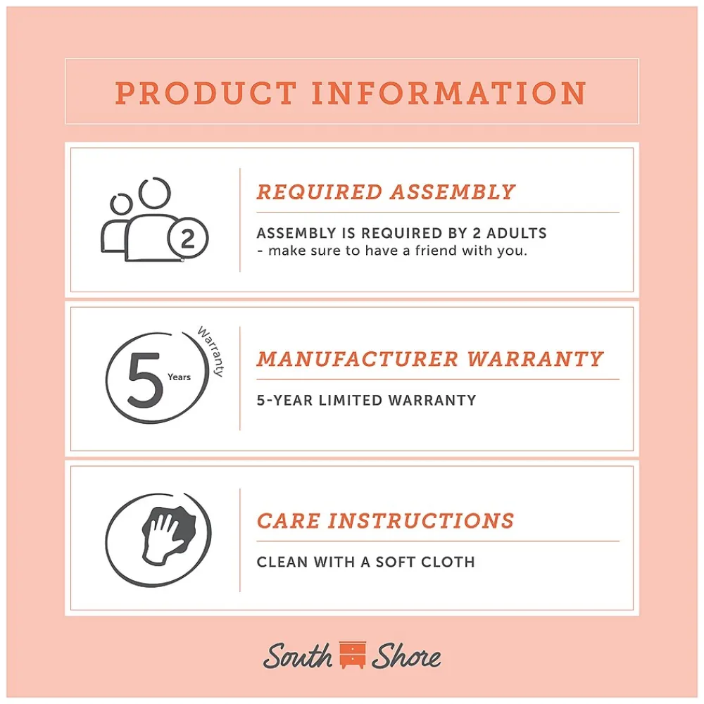 Computer Desks*South Shore Gascony 46"W Desk, (7360070) Pure White