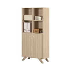 Bookcases*South Shore Helsy 65.25" 6-Shelf Bookcase with Adjustable Shelf, Soft Elm Laminated Particleboard (13869)