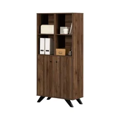 Bookcases*South Shore Helsy 65.25" 6-Shelf Bookcase with Adjustable Shelf, Natural Walnut Laminated Particleboard (13868)