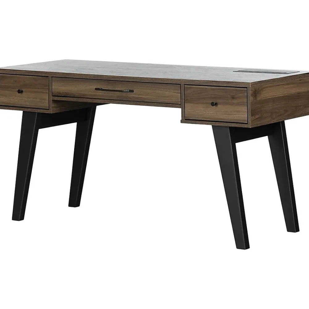 Computer Desks*South Shore Helsy 60"W Computer Desk, Natural Walnut (13306)