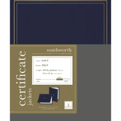 Awards & Certificates*Southworth Certificate Holders, 8.5" x 11", Navy, 5/Pack (PF6)