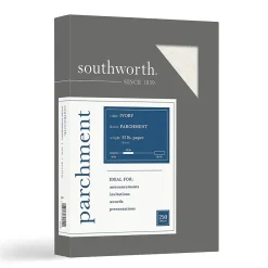 Multipurpose Paper*Southworth Parchment Specialty Multipurpose Paper, 32 lbs., 8.5" x 11", Ivory, 250/Box (J988C)