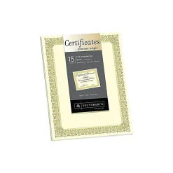 Awards & Certificates*Southworth Premium Fleur Design Certificates, 8.5" x 11", Ivory/Gold (SOUCTP1V)