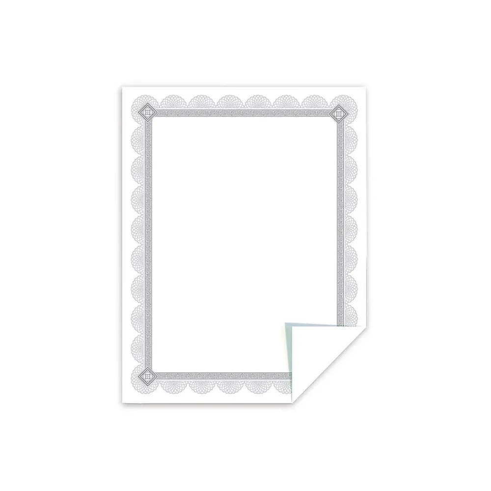 Awards & Certificates*Southworth Premium Spiro Design Certificates, 8.5" x 11", White/Silver, 15/Pack (CTP2W)
