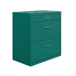 File Cabinets*Space Solutions 3-Drawer Lateral File Cabinet, Letter/Legal Size, Lockable, 31.88"H x 30"W x 17.63"D, Teal (25074)