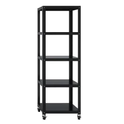 Bookcases*Space Solutions Ready-to-assemble 72-inch High Mobile 5-Shelf Bookcase, Black