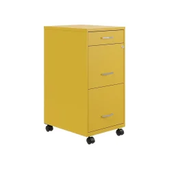 File Cabinets*Space Solutions SOHO Organizer 3-Drawer Mobile Vertical File Cabinet, Letter Size, Lockable, Goldfinch (25284)