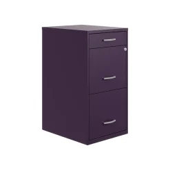 File Cabinets*Space Solutions SOHO Organizer 3-Drawer Vertical File Cabinet, Letter Size, Lockable, Midnight Purple (25281)