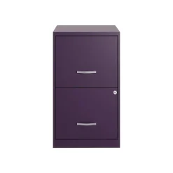 File Cabinets*Space Solutions SOHO Smart File 2-Drawer Vertical File Cabinet, Letter Size, Lockable, Midnight Purple (25273)