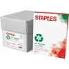 Copy Paper*Staples 30% Recycled 8.5" x 11" Copy Paper, 20 lbs., 92 Brightness, 500 Sheets/Ream, 5 Reams/Carton (51959-US)