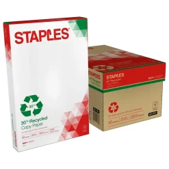 Copy Paper*Staples 30% Recycled 11" x 17" Copy Paper, 20 lbs., 92 Brightness, 500 Sheets/Ream, 5 Reams/Carton (112390)