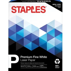 Large Quantity Paper*Staples 30% Recycled 8.5" x 11" Multipurpose Paper, 32 lbs., 100 Brightness, 300/Pack (358C-WH-STP)