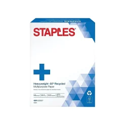 Multipurpose Paper*Staples 50% Recycled Heavyweight 8.5" x 11" Multipurpose Paper, 28 lbs., 96 Brightness, 500/Ream (86058)