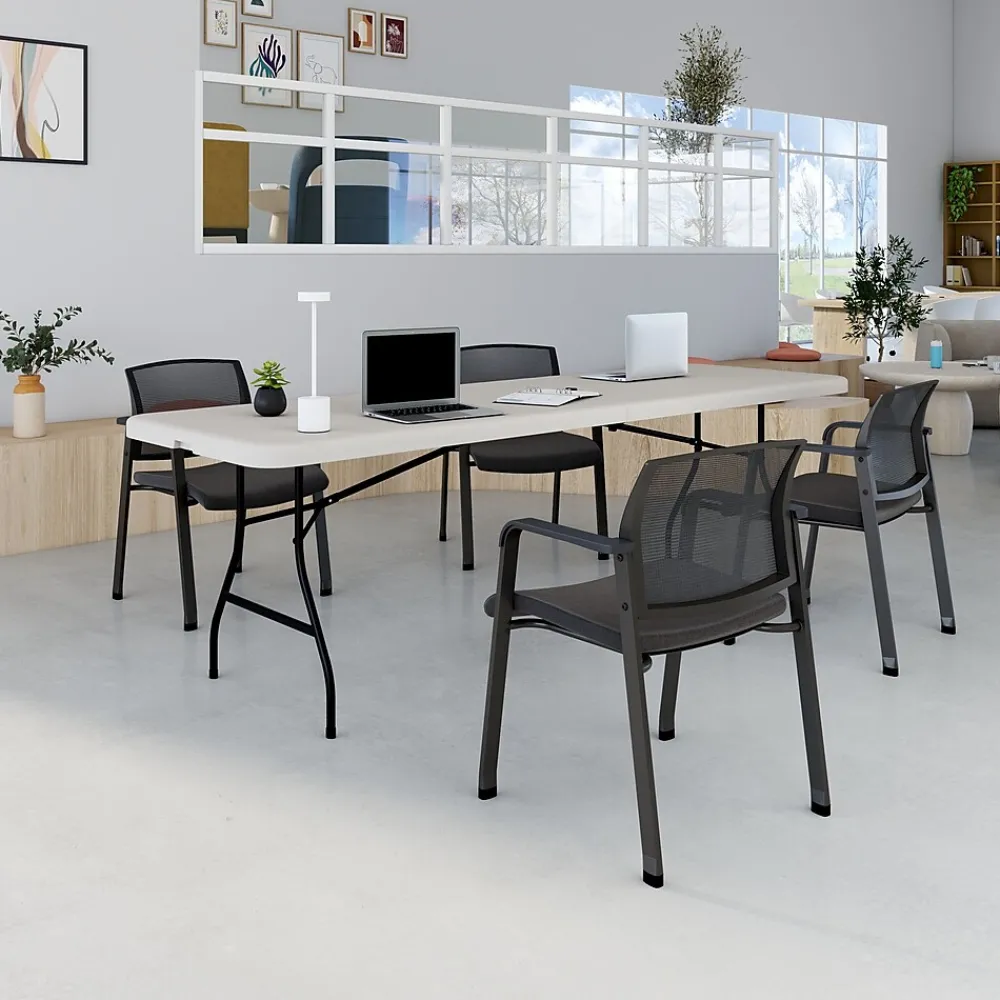 Folding Tables*Staples 8' x 30" Heavy Duty Plastic Folding Table, White (79233/54273)