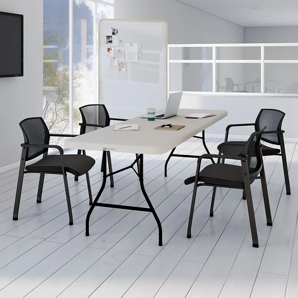 Folding Tables*Staples 8' x 30" Heavy Duty Plastic Folding Table, White (79233/54273)