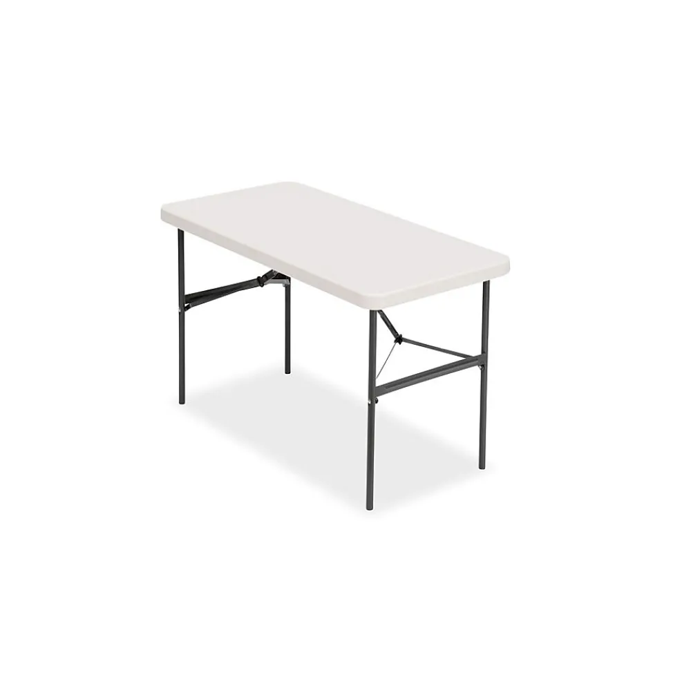 Folding Tables*Staples 4' x 24" Heavy Duty Plastic Folding Table, Gray (79203/54406)