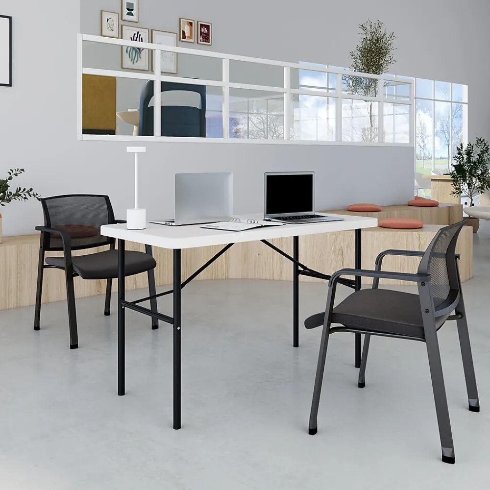 Folding Tables*Staples 4' x 24" Heavy Duty Plastic Folding Table, Gray (79203/54406)