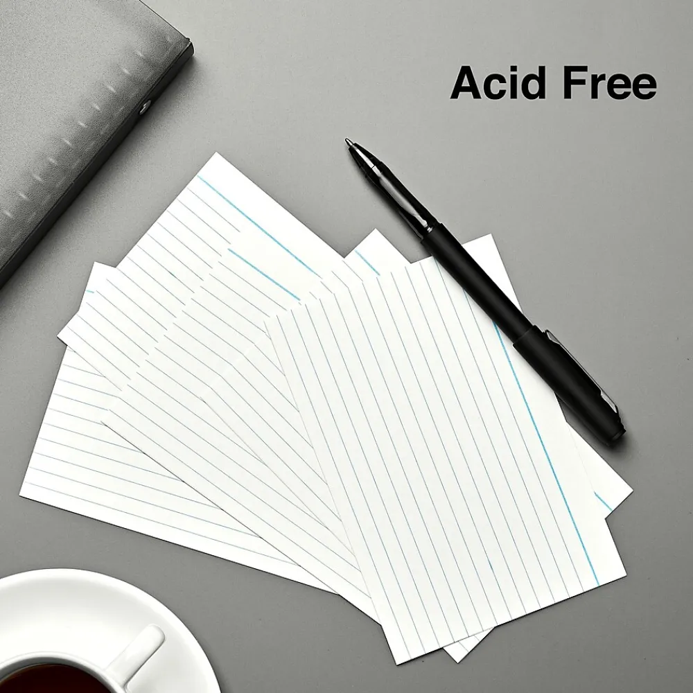 Index Cards*Staples 4" x 6" Index Cards, Lined, White, 100/Pack (TR51001)
