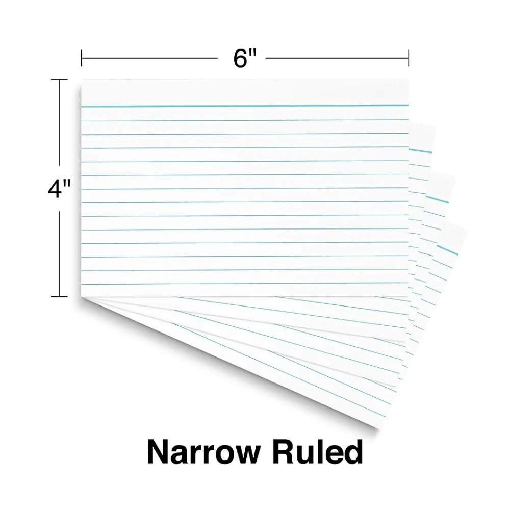 Index Cards*Staples 4" x 6" Index Cards, Lined, White, 100/Pack (TR51001)