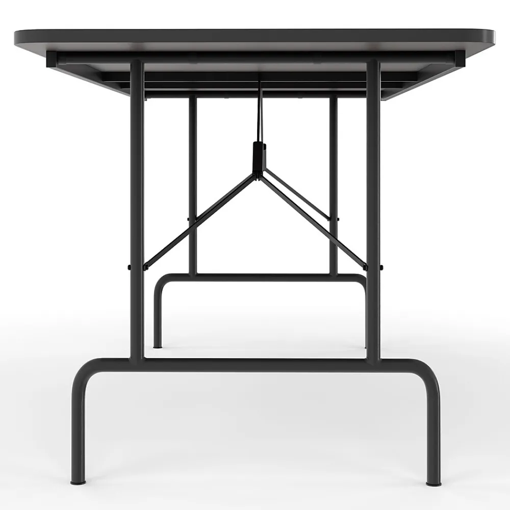 Folding Tables*Staples 6' x 30" Wooden Heavy Duty Folding Table, Walnut (58366)