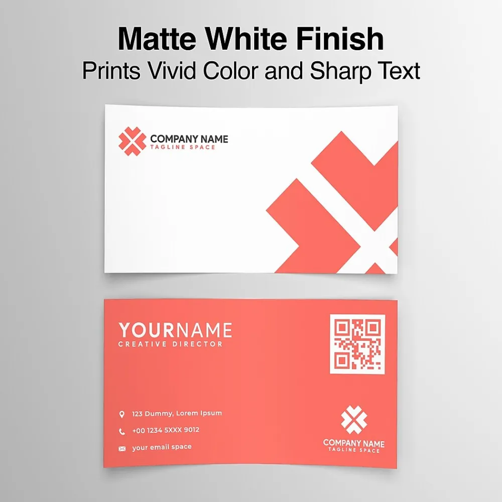 Business Cards*Staples ® Business Cards, 3.5" x 2", Matte White, 250/Pack (ST12520)