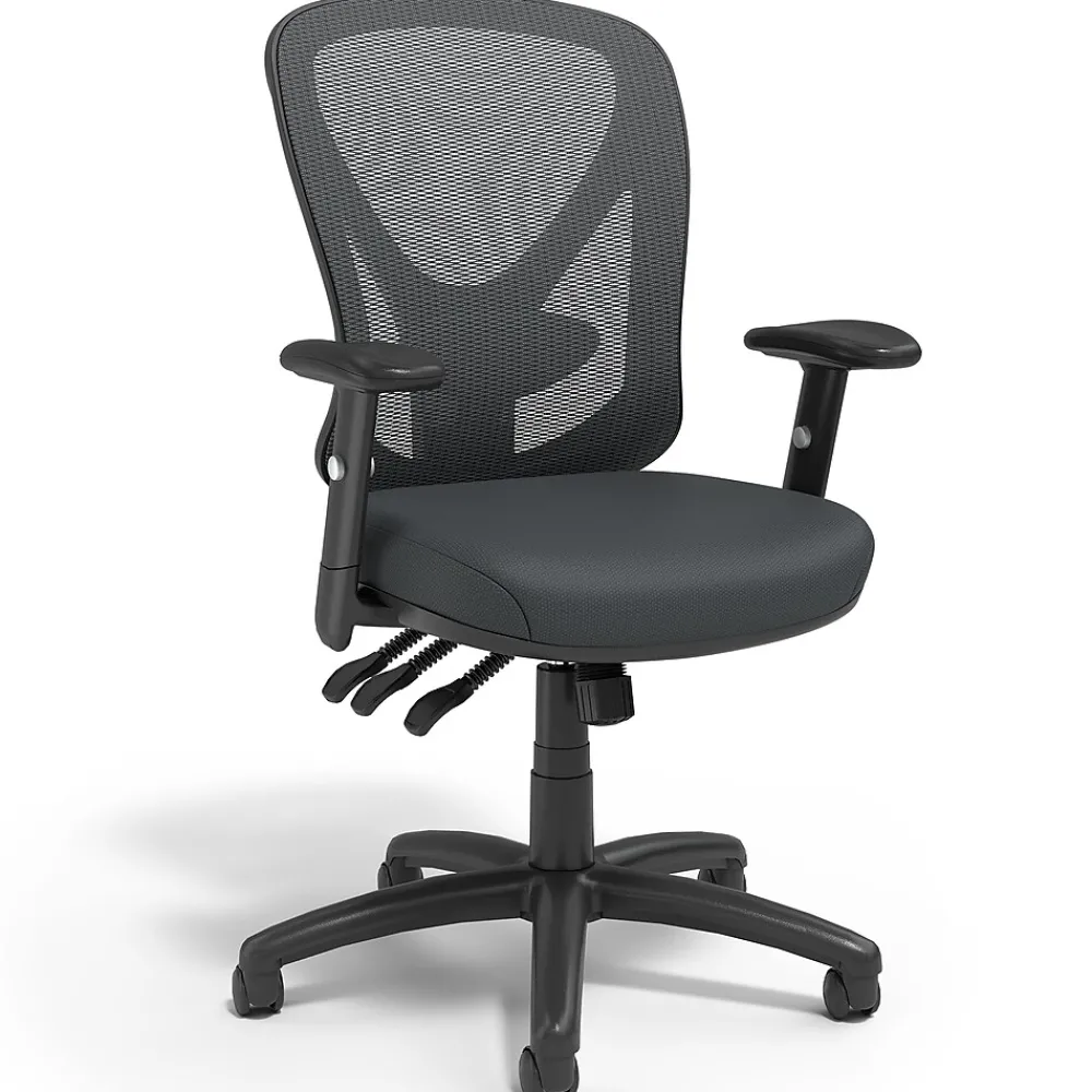 Office Chairs*Staples Carder Ergonomic Fabric Swivel Computer and Desk Chair, Black (24115-CC)