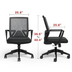 Office Chairs*Staples Cartwright Ergonomic Fabric Swivel Task Chair, Black (ST62400)