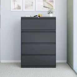 File Cabinets*Staples Commercial 4-Drawer Lateral File Cabinet, Letter/Legal Size, Lockable, 52.5