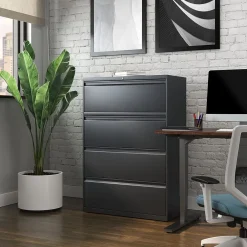 File Cabinets*Staples Commercial 4-Drawer Lateral File Cabinet, Letter/Legal Size, Lockable, 52.5