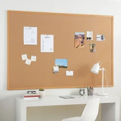 Bulletin*Staples Cork Bulletin Board, Aluminum Frame, 6'W x 4'H (28317-CC)