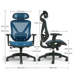 Ergonomic Chairs*Staples ® Dexley Ergonomic Mesh Swivel Task Chair, (UN59375) Blue