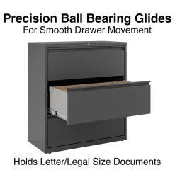 File Cabinets*Staples 3-Drawer Lateral File Cabinet, Letter/Legal Size, Lockable, 40.25