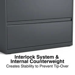 File Cabinets*Staples 3-Drawer Lateral File Cabinet, Letter/Legal Size, Lockable, 40.25