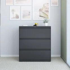 File Cabinets*Staples 3-Drawer Lateral File Cabinet, Letter/Legal Size, Lockable, 40.25