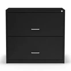 File Cabinets*Staples 2-Drawer Lateral File Cabinet, Letter/Legal Size, Lockable, 27.3"H x 29.8"W x 20.6"D, Black (ST52141-CC)