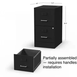 File Cabinets*Staples 2-Drawer Light Duty Vertical File Cabinet, Locking, Letter, Black, 18