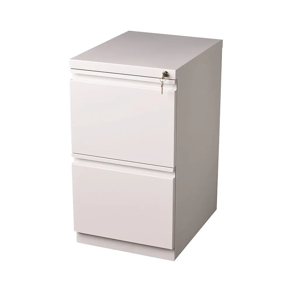 File Cabinets*Staples 2-Drawer Vertical File Cabinet, Locking, White, Letter, 19.88"D (26818D)