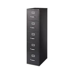 File Cabinets*Staples 5-Drawer Vertical File Cabinet, Letter Size, Lockable, 61.38"H x 15"W x 26.5"D, (59589/25432) Black