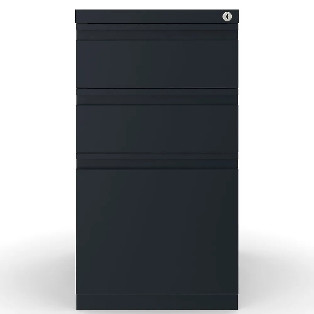 File Cabinets*Staples 3-Drawer Vertical File Cabinet, Locking, Letter, Black, 19.88"D (24874D)